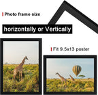 9.5 x13 Picture Frame Set of 5, Black Wooden Frame 9.5x13 Wall Gallery Poster Photo frame with Shatter Resistant Plexiglass,Horizontal and Vertical Formats for Wall Hanging best gift