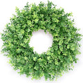 26" Eucalyptus Wreath for Front Door, Porch, Window - Large Artificial Eucalyptus Leaves Greenery Outdoor Wreath for Home, Farmhouse Decor - Spring, Summer, Fall, All Seasons (Green)