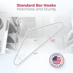Neaties Plastic Hangers 30 Pack – Made in The USA – 6lb Capacity Standard Clothes Hangers with Strap Hooks for Dresses, Lingerie, Shirts, Pants, and Jackets – Black
