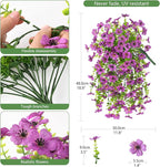 INQCMY 2Pcs Artificial Fake Hanging Flowers for Outdoors UV Resistant Artificial Plants for Spring Summer Decor Look Real Faux Flowers for Outside Home Planter Porch Patio Decor