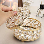 Hipiwe Crystal Mirrored Jewelry Box - Jewelry Trinket Organizer Treasure Box Home Decor Ring Earrings Necklace Storage Holder Chest Keepsake Box,Birthday Christmas Gift for Women, Large
