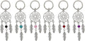 AUEAR, 6 Pack Dream Catcher Keychain Silver Handmade Key Ring for Bag Ornament Accessories DIY Jewelry Crafts