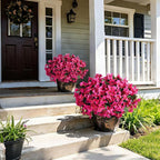 Faux Bougainvillea Artificial Flowers for Outdoors Spring Decor, UV Resistant Outdoor Fake Plants 4 Bundles Realistic Silk Bougainvillea Flowers for Outdoor Porch Patio Window Planter Garden Home