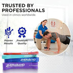 THERABAND High Resistance Bands, Set of 4 Elastic Super Bands for Improving Flexibility, Injury Rehab, & Full Body Workouts, Heavy Duty Stretch Bands for Exercise, Light, Medium, Heavy, X-Heavy Bands