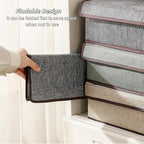 Sock Underwear Organizer Divider with Lid, 1+16 Cells Drawer Fabric Foldable Cabinet Closet Storage Boxes for Storing Socks, Underwear, Ties (Beige)
