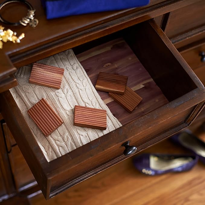 Household Essentials Cedar Fresh Cedar Blocks, 4 Pack, Solid Redwood Natural