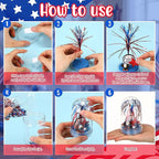 Sotiff 12 Sets 4th of July Craft Red Blue White 250th Anniversary DIY Craft Bald Eagle Firework Picks Patriotic Flower Wreath Ornaments Heart Stars for Independence Day Patriotic Party Favors