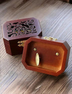 Mini Hollow Antique Carved Music Box Wind Up Wooden Musical Box Toy - Hedwig's Theme Gifts for Birthday, Christmas, Mother’s Day, Anniversary,Halloween or Home Decor