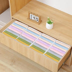 4 Packs T-shirt Drawer Organizers for Clothing,8 Grids Compartment Wardrobe Storage Box, Washable Clothes Organizer for Folded Clothes, T-shirt, Legging, Silk Scarve-White