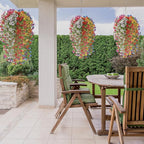 Artificial Hanging Flowers for Outdoors, 8 Pcs Fake Plant for Spring Summer Decoration, UV Resistant Realistic Silk Faux Flowers Outside Indoor Planter Porch Patio Balcony Yard Decor