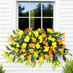 Artificial Flowers for Outdoor, 2 Bundles UV Resistant Fake Plants Decoration Realistic Faux Silk Flowers No Fade Plastic Flowers for Outside Planters Home Porch Patio Yard Garden Decor