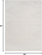 Modern Micro Loop Indoor Area Rugs for Living Room Bedroom Kitchen Geometric Triangle White 5x7 Luxury Durable Low and High Pile Non-Shedding Stain Resistant Soft Area Carpet 5 x 7