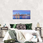 San Diego Skyline Wall Art Night View USA Cityscape Wall Decor Nature Sunset Picture California Landscape Canvas Prints Painting Poster Modern Artwork for Bedroom Living Room Home Decoration 20x40”