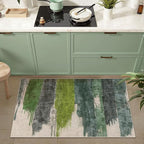 Ciicool Modern Abstract Area Rug 2x3 Washable Small Entryway Rugs, Green Non-Slip Low Pile Throw Entry Rug, Foldable Kitchen Bathroom Rugs Floor Carpet for Entrance Bedroom Indoor Doormat