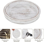 Hanobe Candle Plate Holder Tray: Round White Wood Decorative Tray Decor - Rustic Farmhouse CoffeeTable Decor - Tealight Pillar Trays for Home Decor