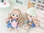 BJD Blind Box Cute Figures, Collectible Poseable OB11 Doll with 1/12 Scale Removable Clothes，Surprise Gift Single Random Mystery Box-Japanese Foodie Fun Series