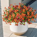 Artificial Flowers for Outdoors 12 Bundles Realistic Faux Silk Flower with Eucalyptus Stem, Fake Plants UV Resistant No Fade for Outside Planter Porch Patio Yard Window Garden Spring Summer Decoration