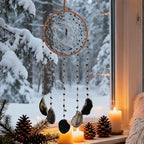 Black Dream Catcher Crystal Dreamcatcher Sun Catchers with Crystals Wall Window Hangings Bedroom Home Decor Gift for Girls Boys Adults