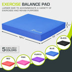 ProsourceFit Exercise Balance Pad, Non-Slip Cushioned Foam Mat & Knee Pad for Fitness and Stability Training, Yoga, Physical Therapy