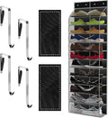 Over The Door Shoe Organizer with 12 Large Breathable Pockets - Durable Hanging Storage for the Entire Family's Shoes (Black)