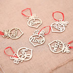 24 Pieces Hollow Ornaments Xmas Tree Wooden Hanging Tags Crafts Pendant Decor, Rustic Farmhouse Christmas Ornaments Holiday Wedding Party Decorations