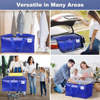 StorageRight Heavy Duty Moving Boxes-Moving Bags with Zipper, Reinforced Handles and Tag Pocket-Collapsible Moving Supplies-Totes for Storage Great for moving, Storage and Travel 93L(Blue-10 Pack)