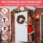 12” Metal Over The Door Wreath Hanger for Front Door – Non-Scratch Door Hook for Hanging Christmas Wreaths, Holiday Decor & Welcome Signs, Durable Wreath Hanger Hooks for Home Decoration, White