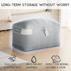 Compression Storage Bags for Comforters - 4 Pack Long Large 100L Compression Bags, 3-Layer Washable Ultra Space Saving Self Comforter Storage Bag for Blankets, Sheets, Clothes, Gray