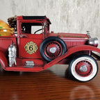 Vintage Fire Truck Model Fire Engine Rustic Metal Home Decor Collectible Vehicle Firemen Handcraft Gift 11.3’’L