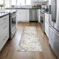 2'x6' Runner Rug Washable Rug: Modern Abstract Soft Thin Runner Rug Brown Grey