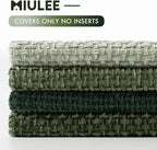 MIULEE Pack of 4 Couch Throw Pillow Covers 16x16 Inch Green Soft Decorative Chenille Pillow Covers Farmhouse Accent Cushion Covers for Boho Spring Home Decor Sofa Bedroom Living Room
