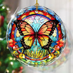 Stained Glass Butterfly Ornament - Christmas Tree Decor, Gift Exchange Present