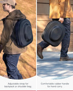 Cowboy Hat Travel Case – Crushproof Carrier for Cowboy, Panama & Tweed Hats with Carrying Handle, Shoulder and Luggage Strap, For Travel and At-Home Storage (Large)