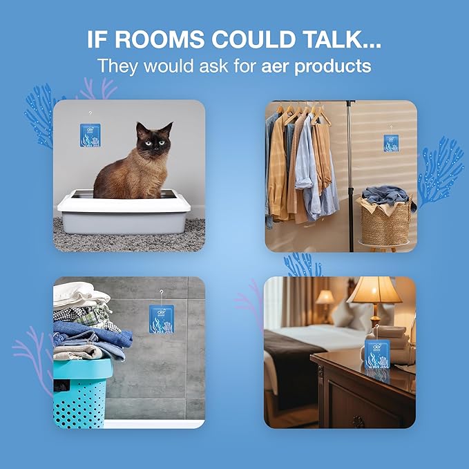 Godrej Aer Power Pocket Sea Breeze Bathroom Fragrance 10 g, 6-Pack, Blue