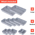 Rajas Goods Drawer Organizer Compatible with Ikea Alex Drawer Unit, 10-Piece Modular Felt Tray Organizer Set, Perfect Fit (Light)