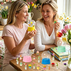 Spring Summer Snow Globes Craft Kit - 8 Set DIY Plastic Snow Globe Craft with Mini Resin Tulips, Make Your Own Graduation Party Decor with Glitter for Art Activity Gifts (Flowers)