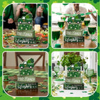Lineshading 4 Pcs St. Patrick's Day Table Decoration Wooden Shamrocks Truck St Patrick's Day Tiered Tray Decor Irish Table Centerpiece for Saint Patty's Party Farmhouse Home Kitchen Decor