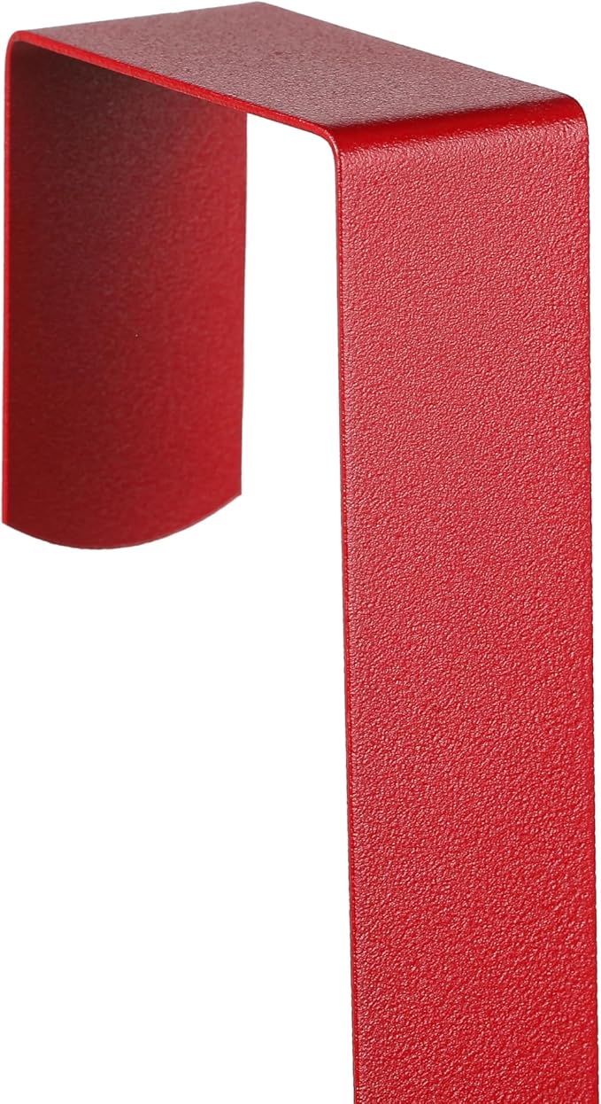 Sattiyrch 15" Wreath Hanger for Front Door,Sturdy Steel Wreath Door Hanger,Over The Door Hanger Hook (Red,2)