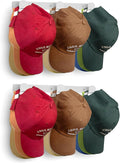KIMBORA 2 Packs Hat Rack for Wall, Hat Organizer for Baseball Caps, 3 Mounting Options Cap Hook Hanger, Strong Snapback Holder Storage Display for Door, Room, Closet (White)