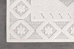 Modern Micro Loop Indoor Area Rugs for Living Room Bedroom Kitchen Geometric Trellis White 5x7 Luxury Durable Low and High Pile Non-Shedding Stain Resistant Soft Area Carpet 5 x 7