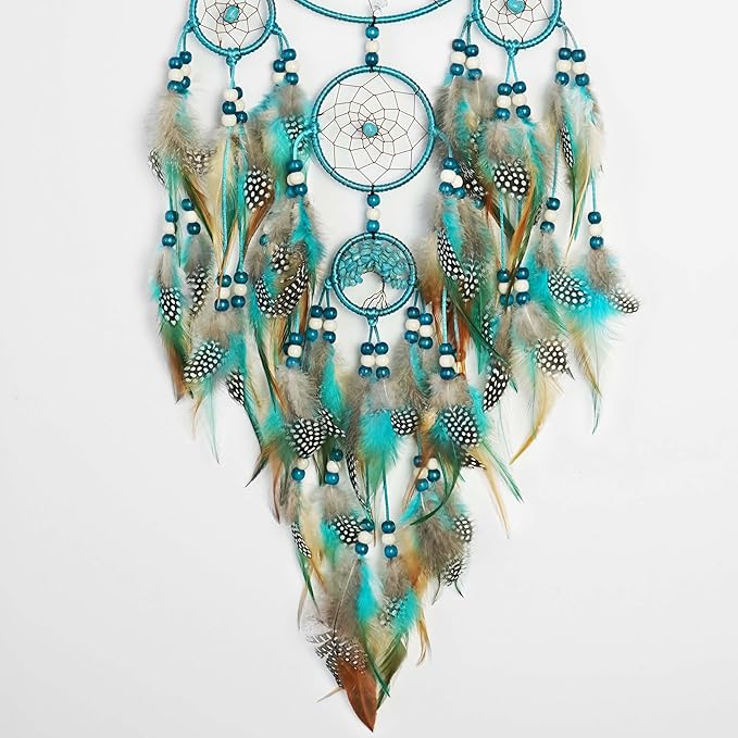 Dream Catchers, Large Dream Catchers for Bedroom Adult Crystal Tree of Life Dream Catcher Wall Decor with Turquoise Hanging Ornament Teen Dorm Room Decor Festival Gift