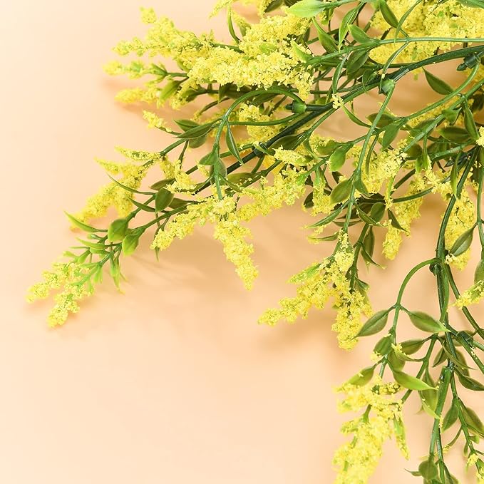 2 Pcs Artificial Lavender Teardrop Rattan, Spring Summer Front Door Hanging Floral Swags for Wall Basket Filler, Garden Home Easter Decoration-28.7in(Yellow)