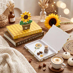 Thyle Sunflower Fake Decorative Books Wooden Sunflower Table Signs Faux Summer Decor Farmhouse Hello Sunshine Decoration Books for Summer Party Office Home Shelf Coffee Table Mantel Decor