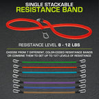 ProsourceFit Single Stackable Resistance Bands with Door Anchor and Exercise Guide, 8-12 LB, Heavy Duty Fitness Tube for Full-Body Exercises and Home Workouts