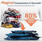 travel inspira 2026 Upgraded Vacuum Travel Bags Oxford Cloth Compression Packing Bags with Privacy Protection Space Saver for 20/24/28" Luggage Suitcase Reusable Travel Essentials (S/M/L)