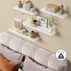 Forbena White Floating Shelves for Wall 36 Inches Long, Modern Wall Shelf for Living Room Decor, Large Deep Floating Shelf for Bedroom Home Office Closet Laundry Room Bathroom (3-Pack)
