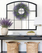 DDHS 24inch Lavender Wreath for Front Door, Window, Porch, Spring Summer Artificial Wreaths All Seasons Farmhouse Indoor Outdoor Decor-pulpre