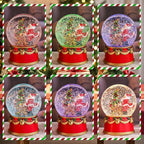 Christmas Snow Globe Musical Santa Claus with Presents Xmas Tree Red Water Snow Globes LED Light Change Music Box Home Christmas Decor for Kids Santa Snow Globes