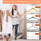 Magic Clothes Hangers Space Saving, Premium Closet Organizers and Storage, Sturdy Plastic Cascading Hanger with 360° Swivel Hooks for 20 Heavy Clothes, College Dorm Room Essentials for Girls, 4 Pack