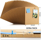 MaxGear 72" x 48" Large Cork Board for Wall, 24 Pack Cork Board Tiles with 40 Pushpins & Safe Removable Adhesive Tabs, 12" x 12" Corkboards for Office, School, Home